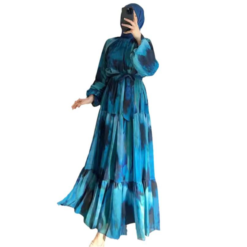 Rochie Lungă de Toamnă 2024 pentru Femei, Modă, Șifon Imprimat