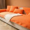 Solid Color Light Luxury Winter Plush Sofa Cushion Nordic Minimalist Anti Slip Seat Cushion Seasonal Universal Thickened Fabric Plush Sofa Cover