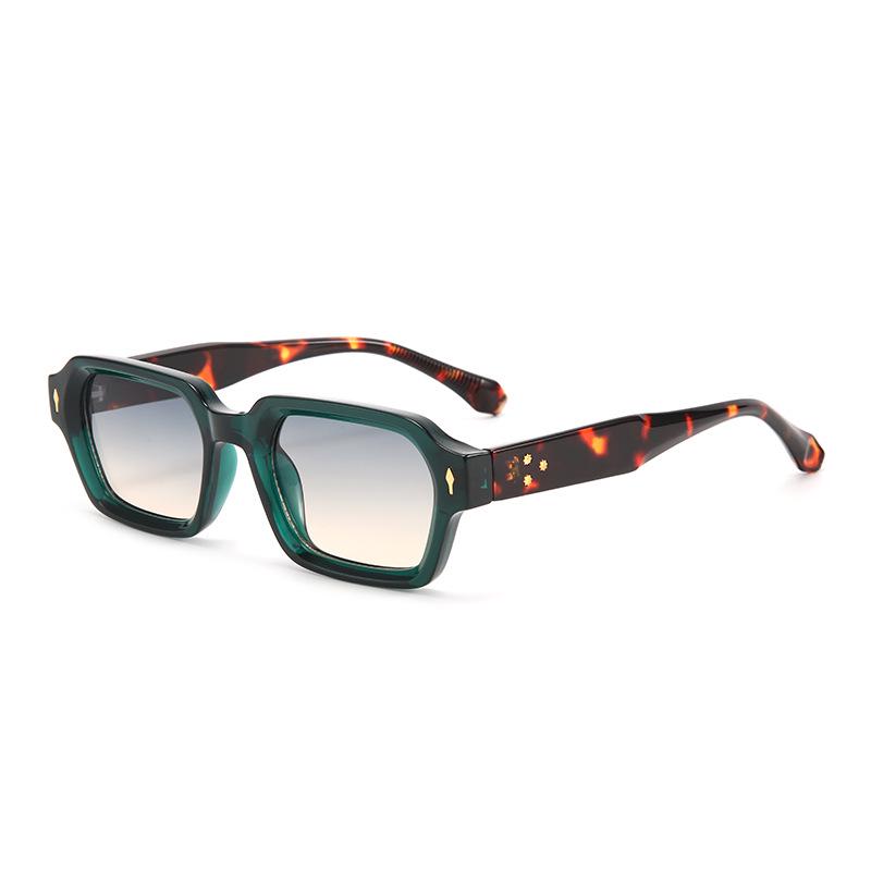 2025 Retro Color Block Square Frame Fashion Sunglasses - Stylish and High-End