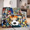 1Pc Soccer Stars Unite Blanket Soft And Comfortable Casual Warm Camping Travel Christmas Halloween Xmas Gift M924627