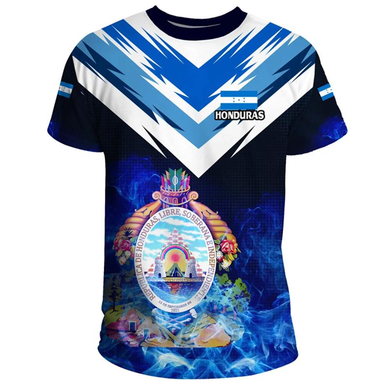 Honduras Flag Map 3D Printed T Shirt for Men Clothes Fashion Male T-Shirt National Emblem Tshirt Independence Day Tee Women Tops