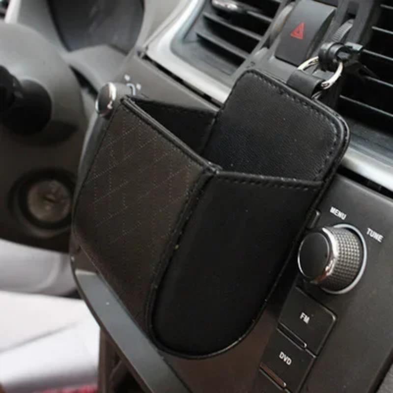 PU-Leder Auto Outlet Vent Sitz zurück ordentlich Aufbewahrungsbox Münztasche Fall Tasche Organizer Hängehalter Beutel Autozubehör