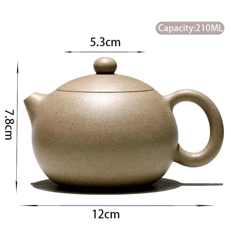 210ml Chinese Yixing High-end Purple Clay Teapots Famous Handmade Xishi Tea Pot Raw Ore Sesame Duan Mud Kettle Zisha Tea Set