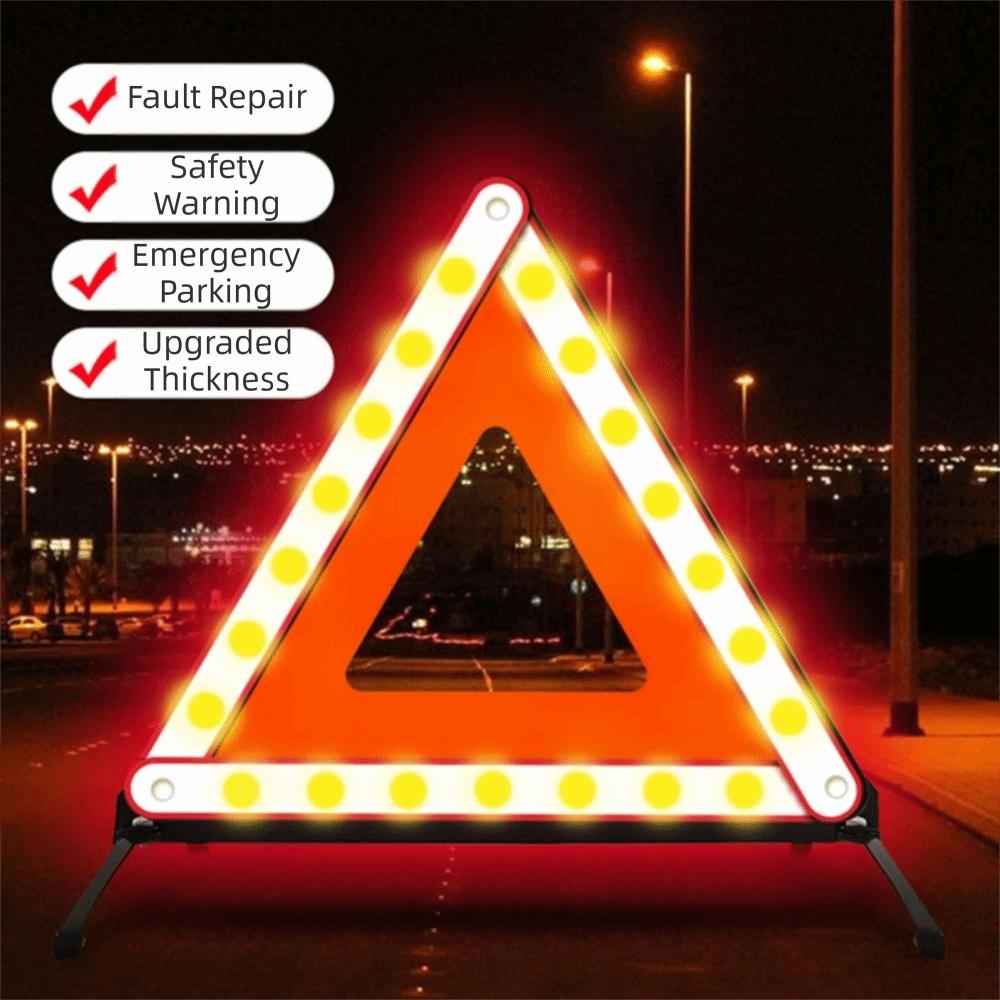 Portable Folding Warning Triangles Red Reflective Hazard Triangle  Breakdown Rescue