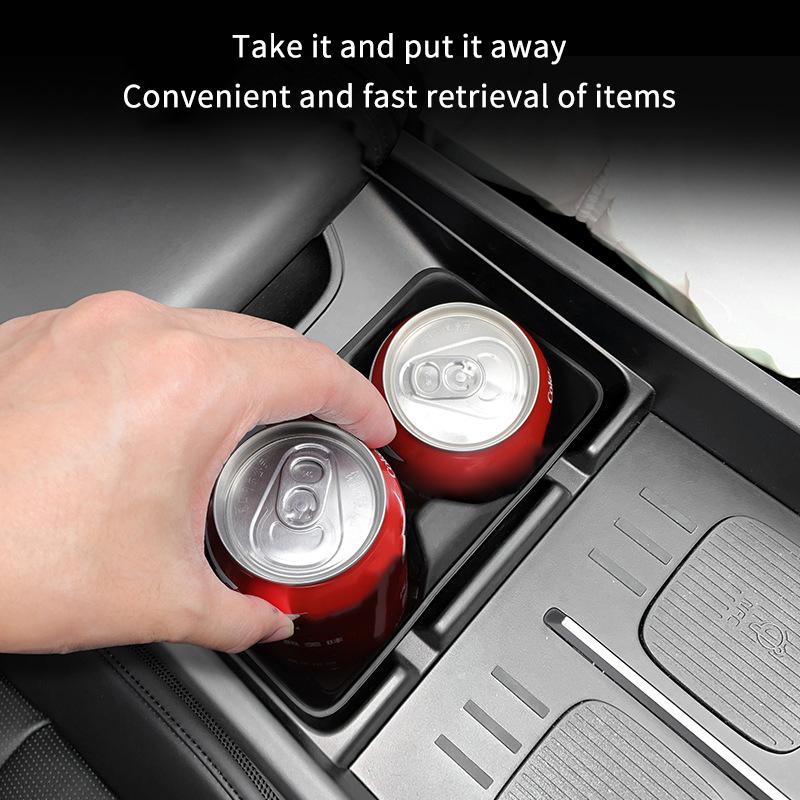1 Piece Silicone Shock-Absorbing Drinks Holder Storage Box For Hyundai Santa Fe 2024 2025 Water Cup Holder Car Accessories
