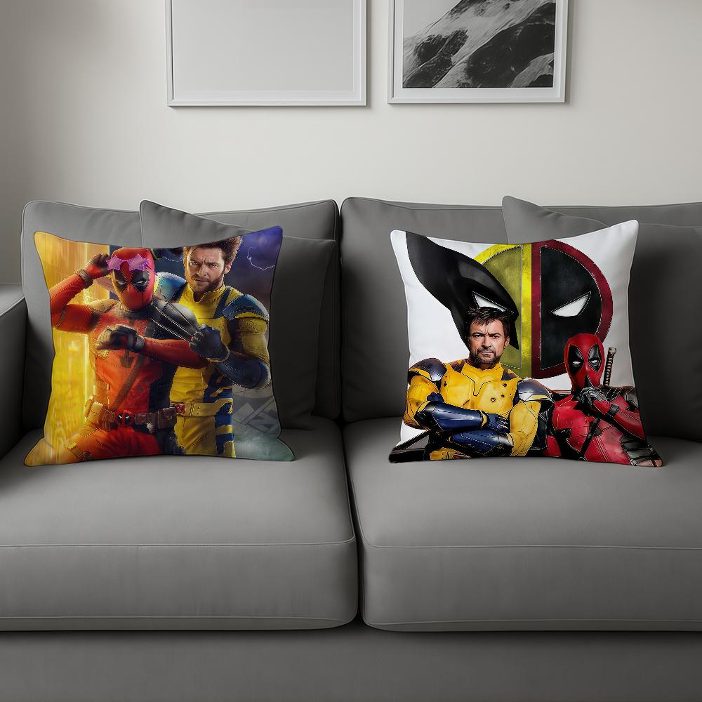 Movie Cool D-Deadpool W-Wolverine Ml Cushion Cover Soft Hogar Pillowcase For Sofa Living Room Bed Home Decor Protective Covers