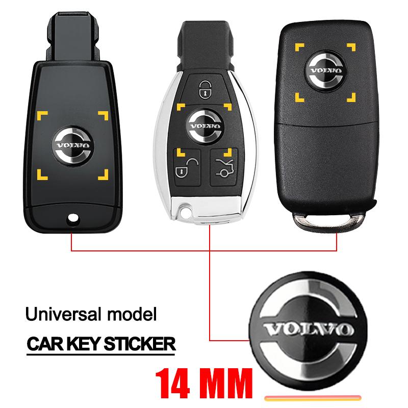 5/10pc 14mm Car Key Stickers Rubber Decorative Paster Auto Interior Accessories For Volvo Rdesign T6 AWD S40 S60 S70 S90 S80 V40