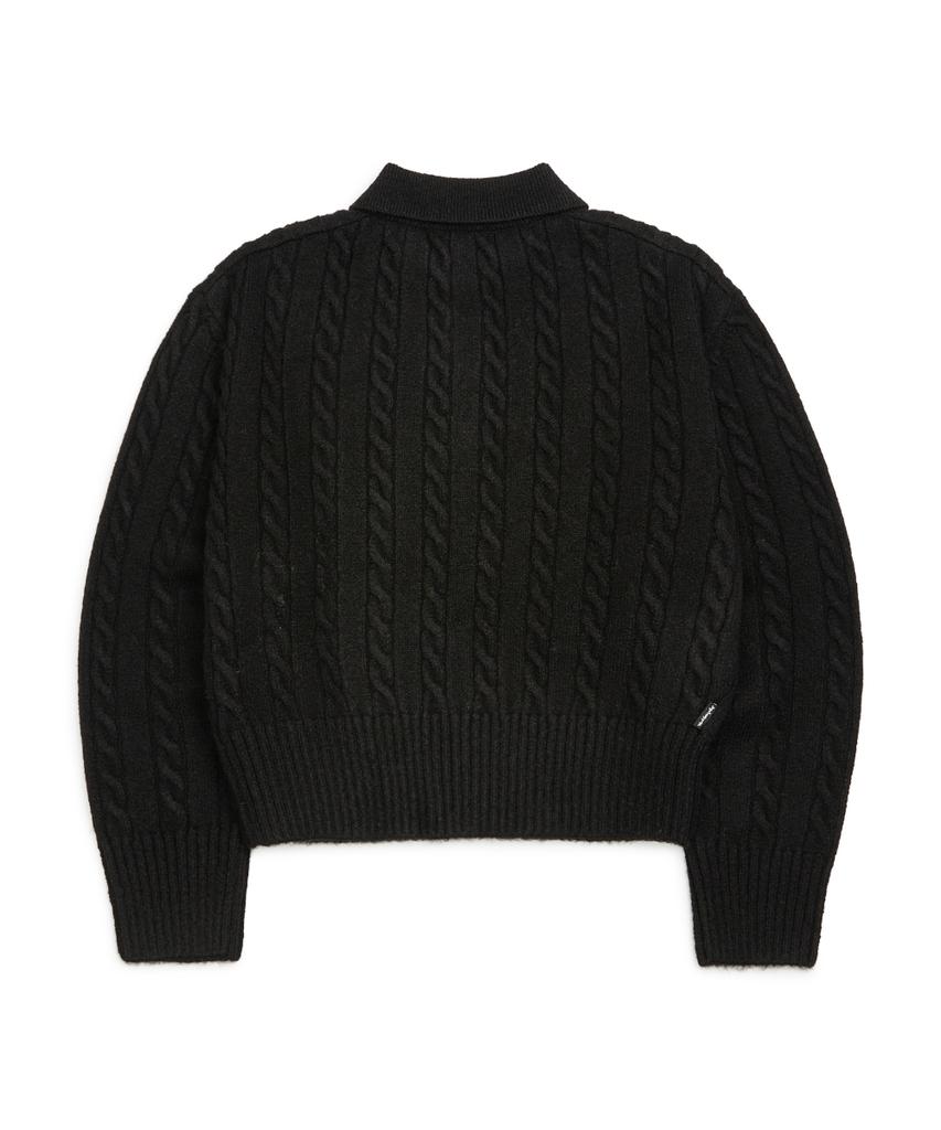 MARK GONZALES Women'S Club Cable Collar Knit - Black