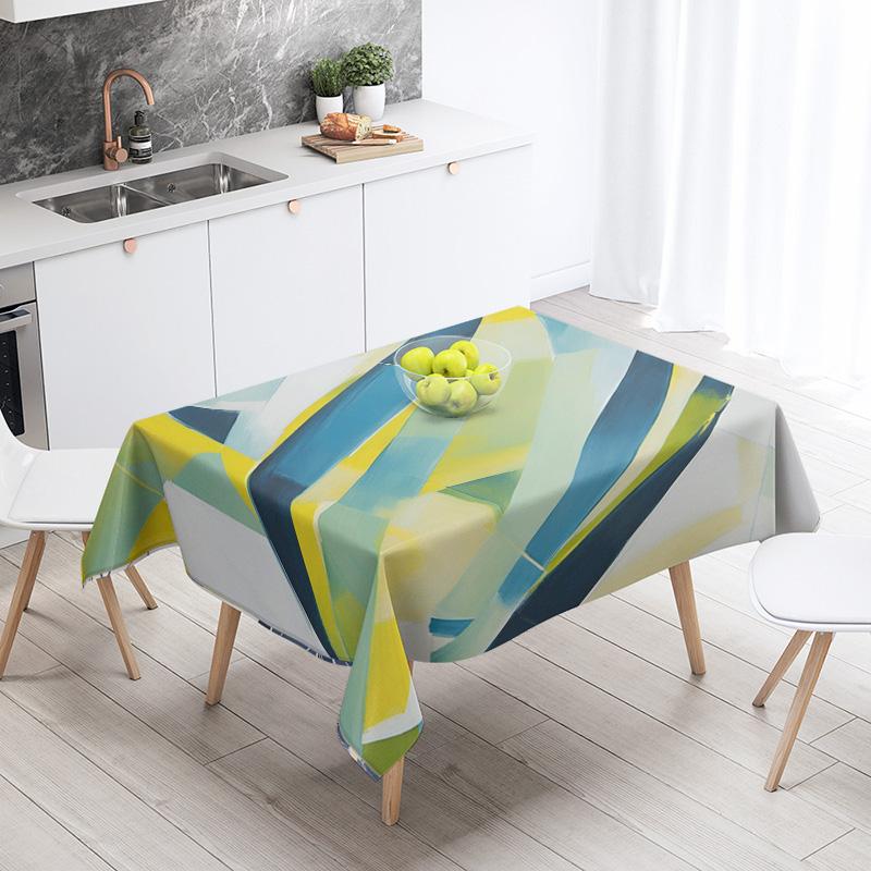 Abstract Geometric Tablecloth Waterproof Stain Resistant Party Decoration Restaurant Cafe Dining Table Tablecloths 140X200Cm
