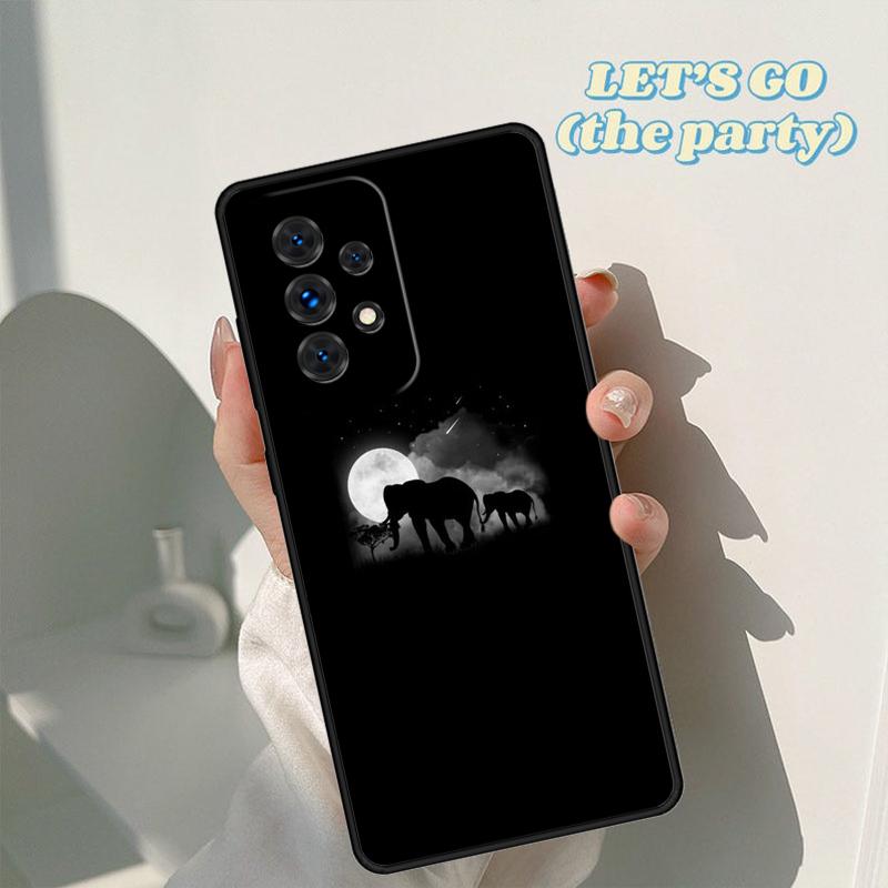 Baby Elephant Moon Phone Case For Samsung Galaxy A42 A31 A40 A51 A71 A32 A80 A91 A52 A72 A73 A20e A21S A50 A70 A11 A12 Cover