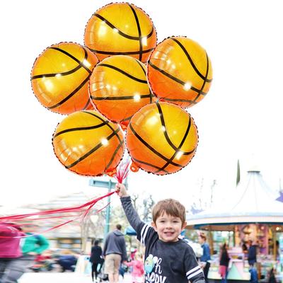 6 Pièces Ballons de Basket-ball 18 Pouces Ballons en Aluminium pour Décorations de Fête d'Anniversaire sur le Thème du Basket-ball Fête Sportive Ballons Jouets pour Enfants