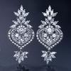 Luxury Big Clear Zircon Long Dangle Earrings Exquisite Shiny CZ Bridal Earring for Women Wedding Zircon