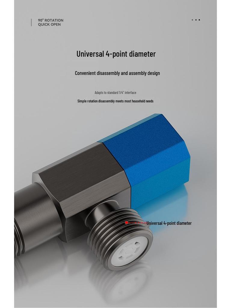 Stainless Steel High-Flow Submersible Angle Valve - Hot/Cold Universal Ball Stop Valve for Boats and Homes