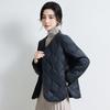 Lightweight Down Cotton Jacket Women's Short Slim-fit Liner Fashion Rhombic Casual All-match Jacket