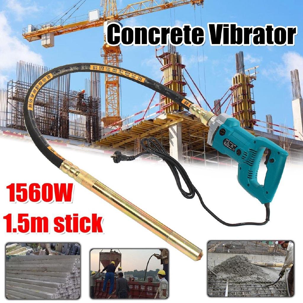 220V 5000 VPM Concrete Vibrators Electric Cement Soil Mixer with Stick 3/4 HP- Heavy Remove Air Bubbles & Level 800W/1200W