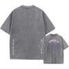 Men's Harajuku Casual Cotton Short Sleeve Washed T-Shirt Vintage Printed Street Hip Hop Retro Punk T Shirt Acid Wash TShirts Top