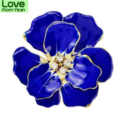 Bellissime Spille di Fiori Grandi per Donne Smalto Bigiotteria di Moda Colori Disponibili