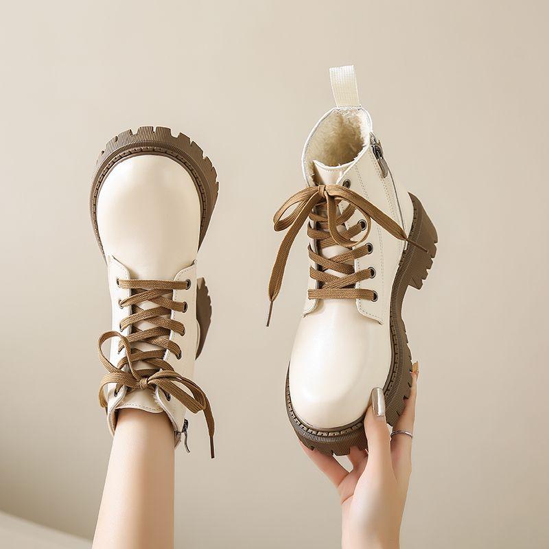 Fashion Woman Short Shoes Height Increasing British Style Soft Thick Platform Booties Hot High Quality Y2k Autumn Ankle Boots for Women