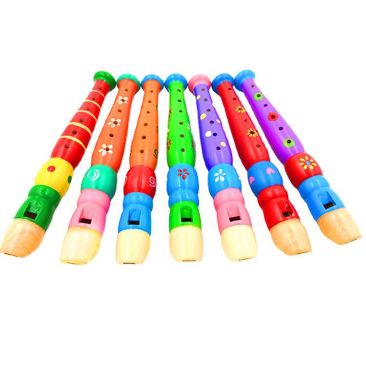 Children's 6-Hole Cartoon Wooden Soprano Flute - Educational Musical Toy