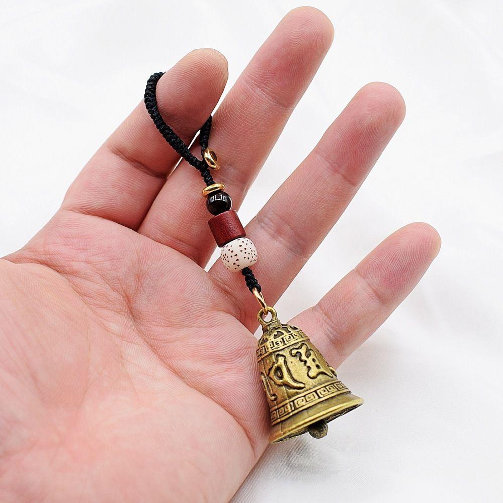 Rope Keychain Lanyard Keyring Chinese Style Vintage Six-word Mantra Bell Keychains Tibetan Buddhism