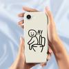 For iPhone 16e Case Sitting on the Toilet Pattern Printing Straight Edge TPU Phone Back Cover