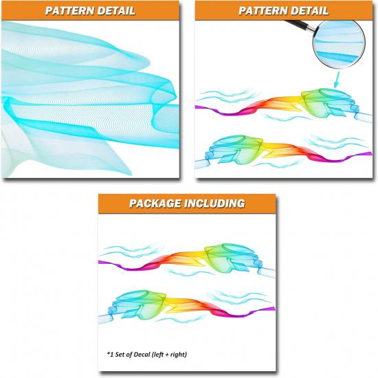 1 Set Rainbow Streamer Graphics Car Auto Body Side Sticker Colourful Smoke Vinyl Sticker Car Self-Adhesive Side Strip Decal, 82.67'' x 16.53''