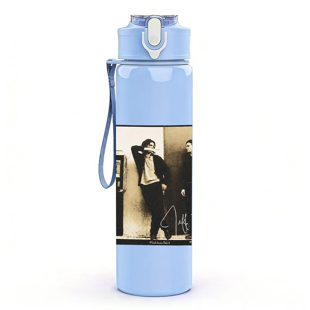 1PC Band Group Black White 750ml Sports Water Bottle Leakproof Straw Lid Outdoor Office Home
