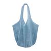 Knitted Handbag with Convenient Structure Solid Color Spacious Beach Bag Exotic Vacation Roomy Tote Bag