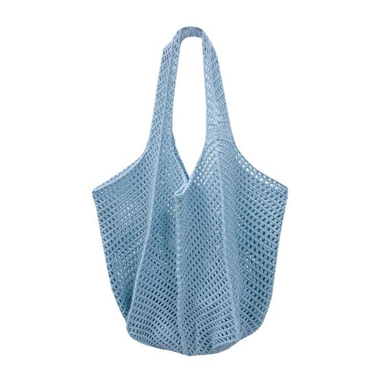 Knitted Handbag with Convenient Structure Solid Color Spacious Beach Bag Exotic Vacation Roomy Tote Bag