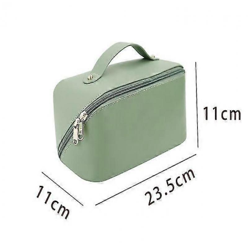 Poudre De Rosa Makeup Bag, Travel Large Capacity Makeup Bag, with Handle and Divider, Waterproof PU for Women Toiletry Storage Bag Multifunction Leath