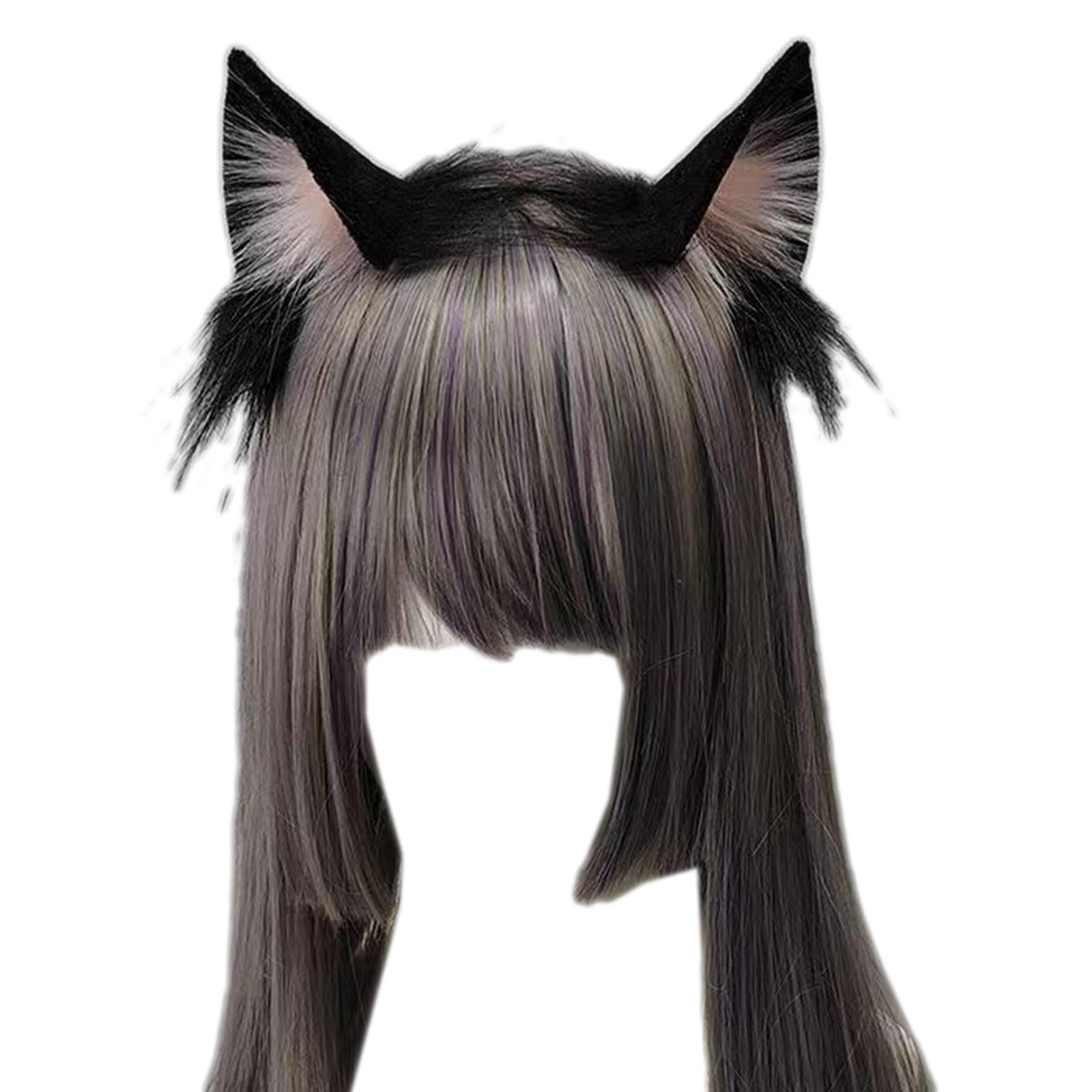 

Головной убор с кошачьими ушками, плюшевая повязка на голову, пушистый обруч для волос из искусственного меха, головной убор для косплея, Хэллоуина и костюмированного наряда 1