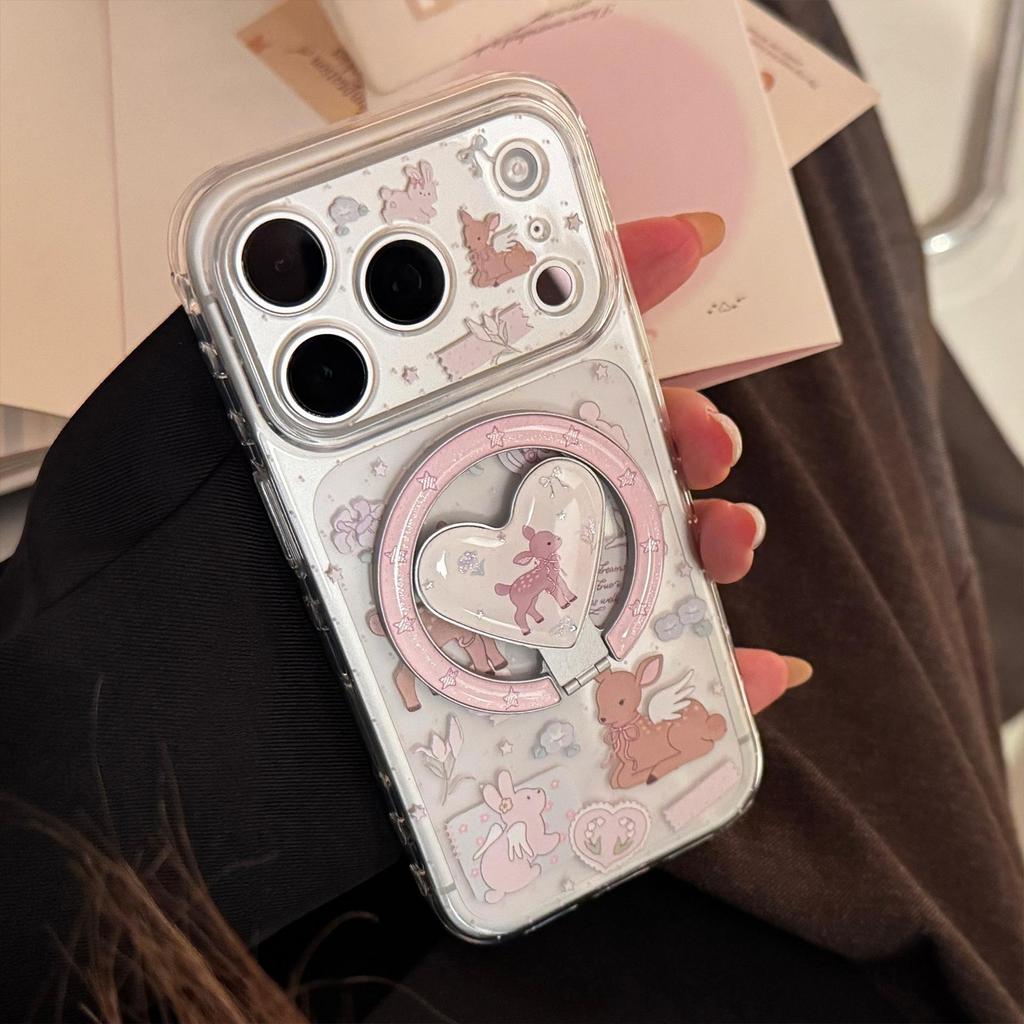 Coque de téléphone magnétique mignonne de poney pour iPhone 16, iPhone 17 et iPhone 17 Pro Max