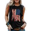 Women's 3D USA Flag Print Tank Top, Oversized Sleeveless Streetwear Summer Vest