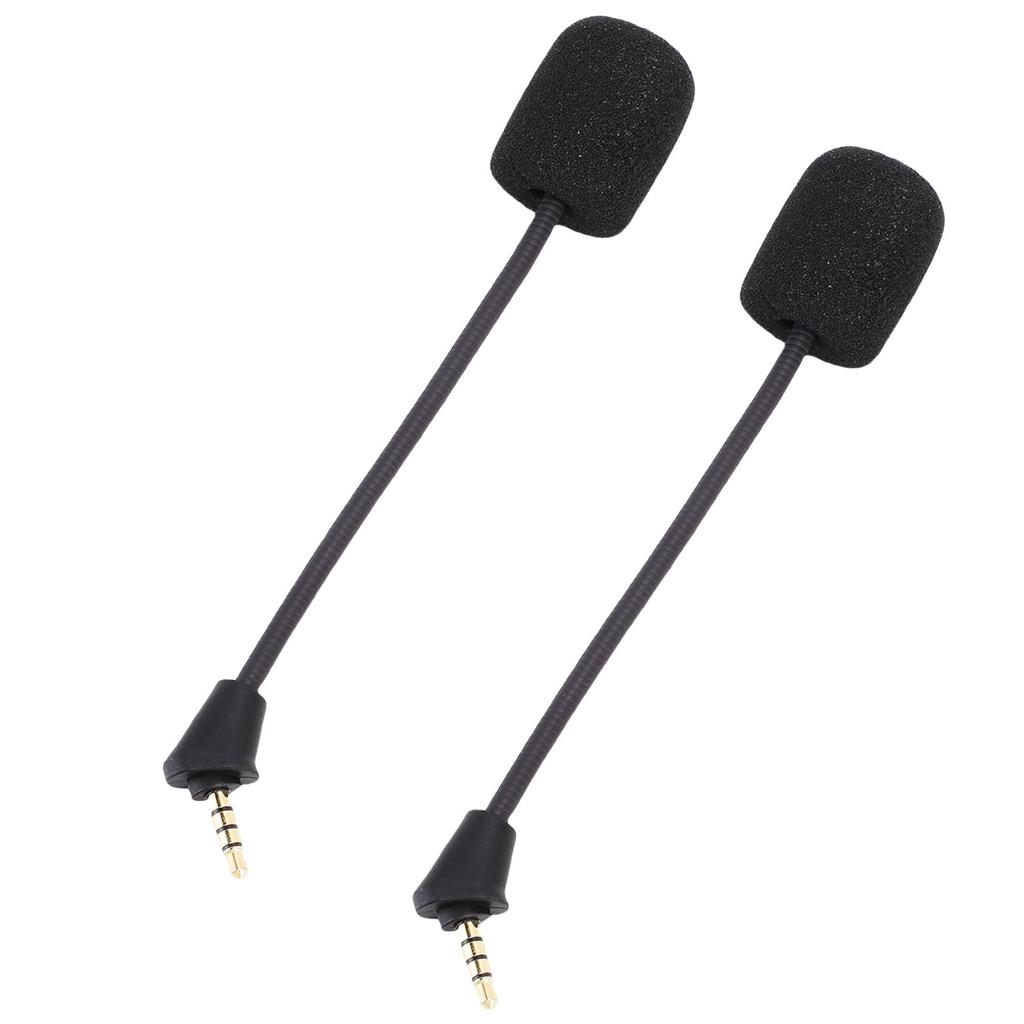 2pcs Microphone Replacement for Kingston HyperX Cloud II Wireless Gaming Headset Noise Cancelling 3.5mm Detachable