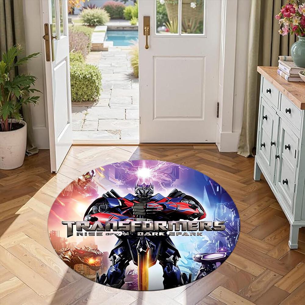 Transformers Round Carpet Suitable for Dining Room Game Room Foyer Kitchen Anti-slip Round Rug Office Home Decor