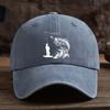 Pc Funny Fishing Print Baseball Cap with Fisherman  Jumping Fish Design  Breathable SixPanel Outdoor Hat Machine Washable