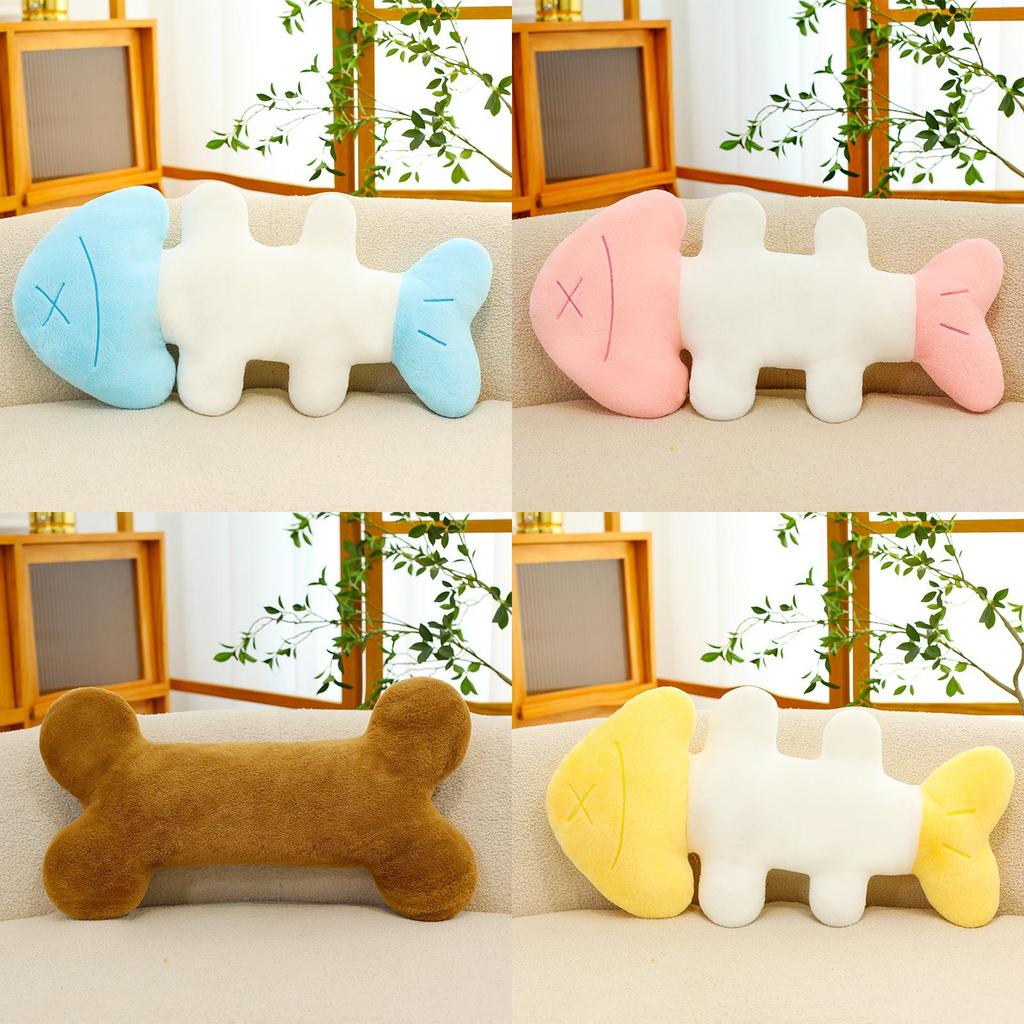 Plush Fish Bone Pillow With Soft Pp Cotton Filling For Kids And Adults