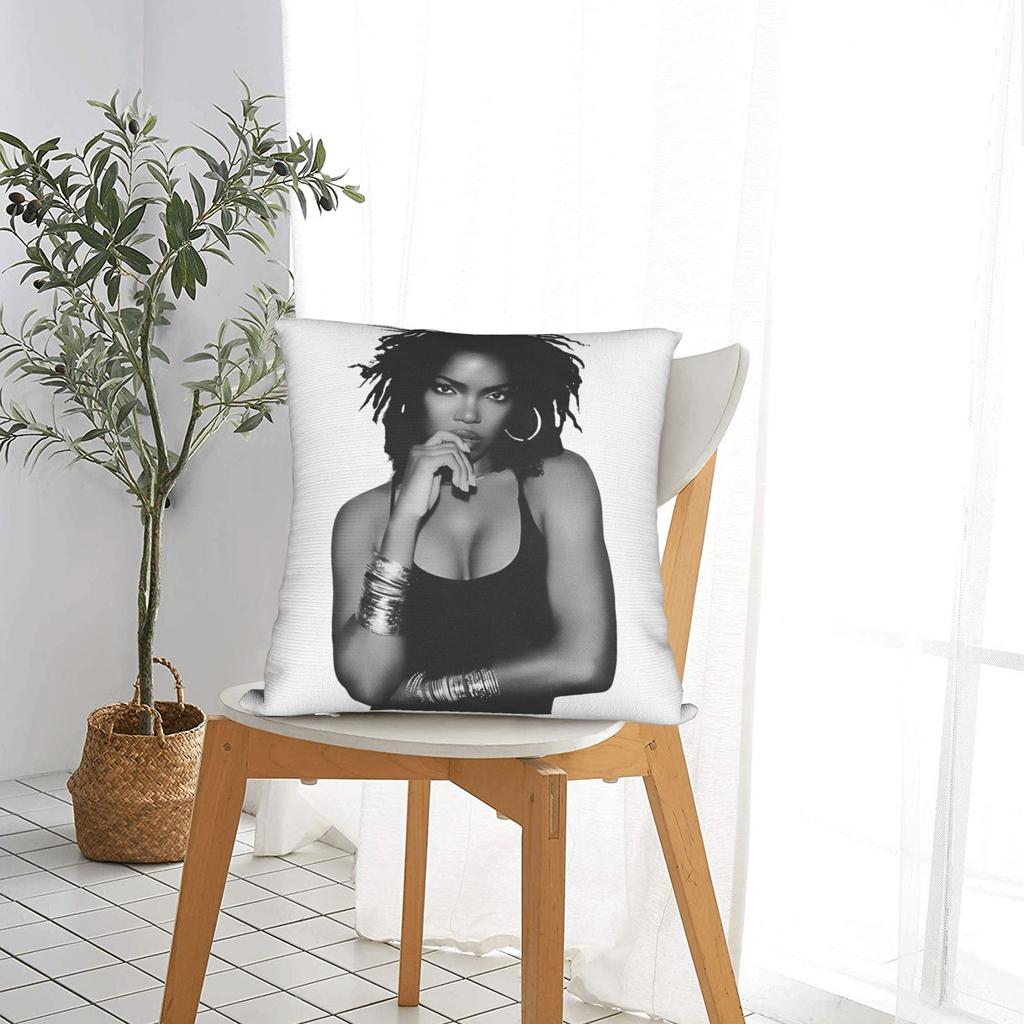 Lauryn Hill Retro 80S Halftone Fugees Pillowcases Fashion Pillow Case For Sofa Car Home Decor Graphic Pillow Cover