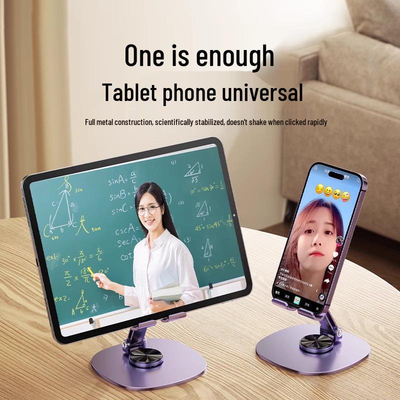 360° Rotating Foldable Aluminum Phone and Tablet Stand