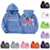 Girls' Fashion Long-Sleeve Hooded Sweatshirt with Print and Pockets