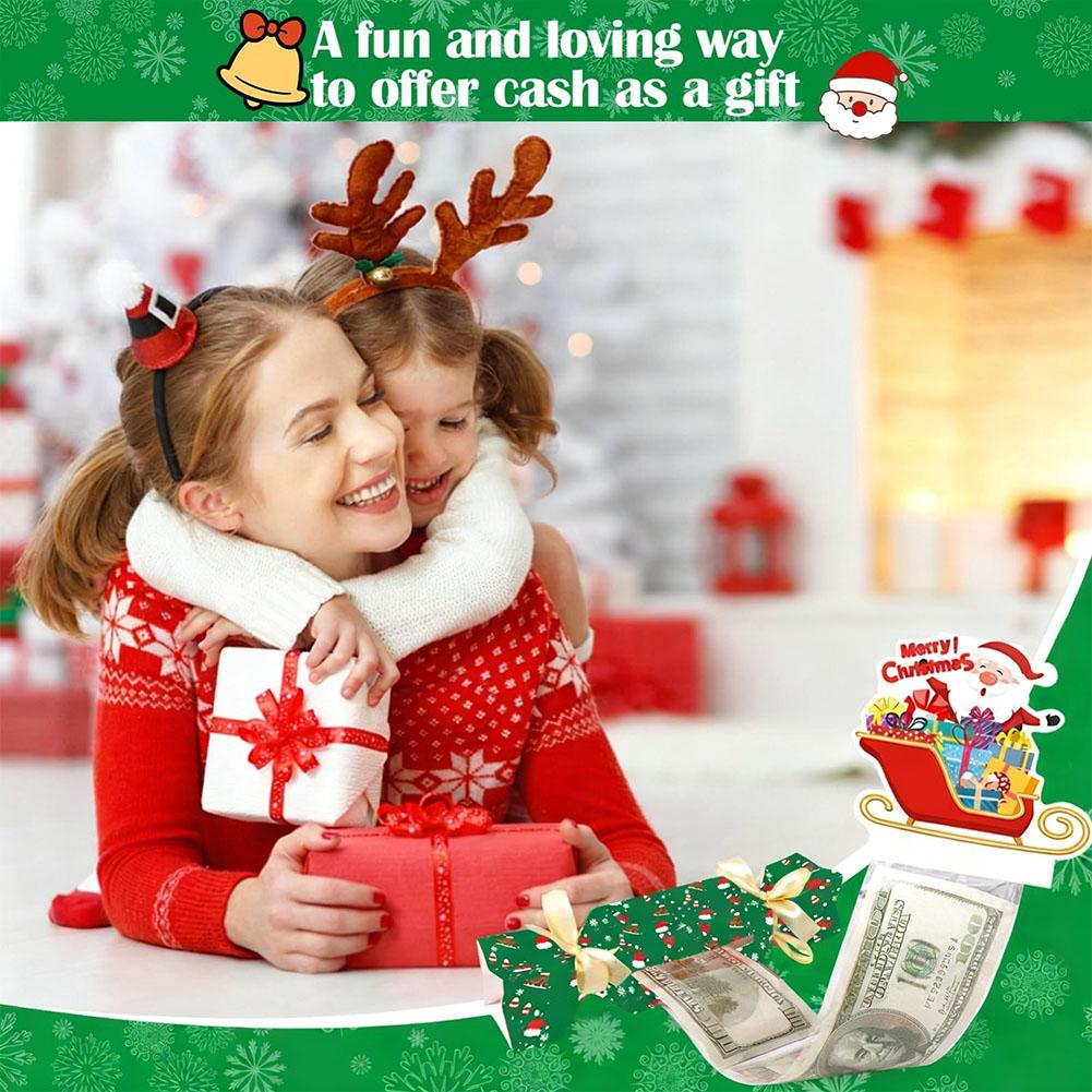 Candy Money Gift Box Merry Christmas Decorations For Home 2025 Navidad Natal Xmas DIY Surprise Cash Pull Out Box New Year G T7P9