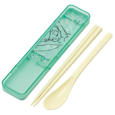 Skater Chopsticks and Spoon Bento Combo Made In Peter Tinker Set, Box, Adult, Antibacterial, Set, 18cm, Non-Clinking, Japan, Disney, Pan, Bell,