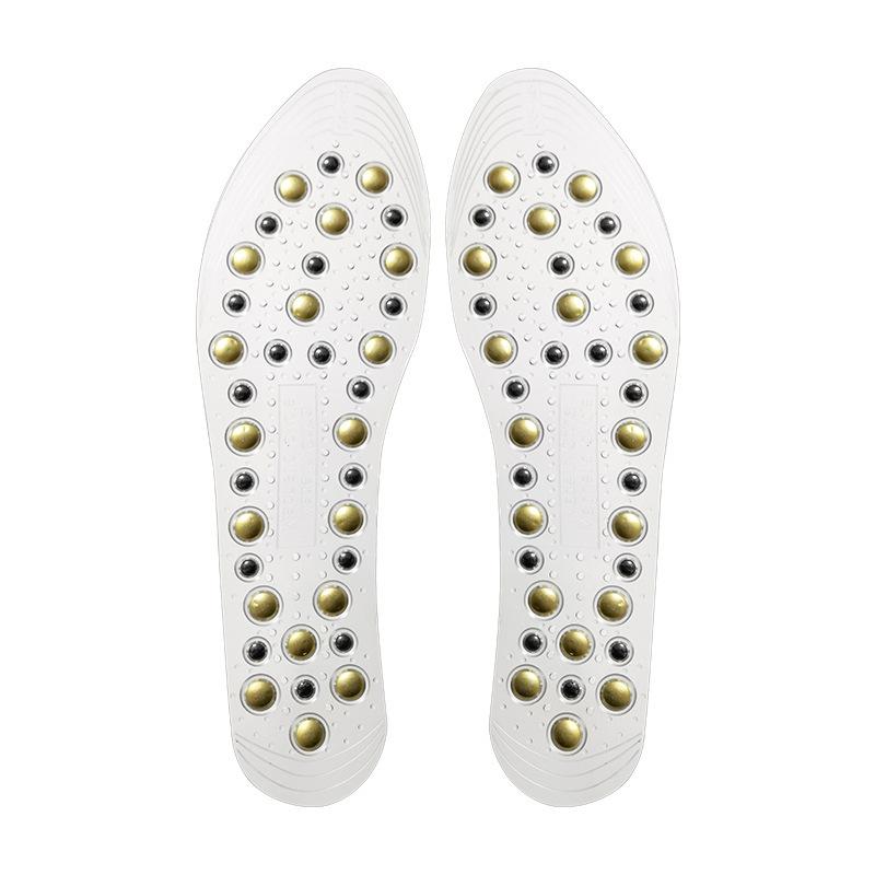 Magnetische Akupressur-Einlegesohle Durchblutung Erdiges Gold Massage-Einlegesohlen Bleiben Magnetisch Atmungsaktiv Fitness Fuß Akupunkturpunkt Massage Reflexzonenmassage Schuheinlagen