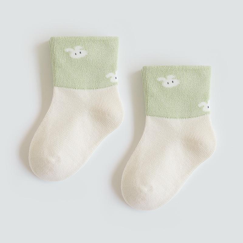 2025 Autumn Newborn Cartoon Mid-Calf Cotton Socks - Versatile Ribbed Infant Socks
