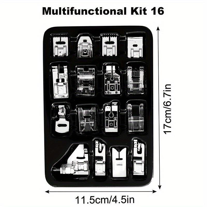 

16 шт. Универсальный набор прижимных лапок для швейной машины из 16 предметов с адаптером на защелке и футляром для хранения 16pcs