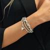 SHIXIN 3Pcs/Set Vintage Irregular CCB Beaded Chain Bracelet Woman 2026 MultiLayer Heart Pendant Bangles Daily Party Jewelry Gift