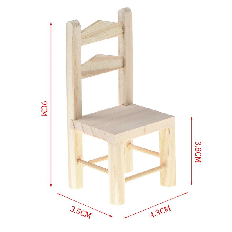 1:12 Dollhouse Furniture Miniature Wooden Kitchen Chair Kids Pretend Play Toy For Kids Creative Play