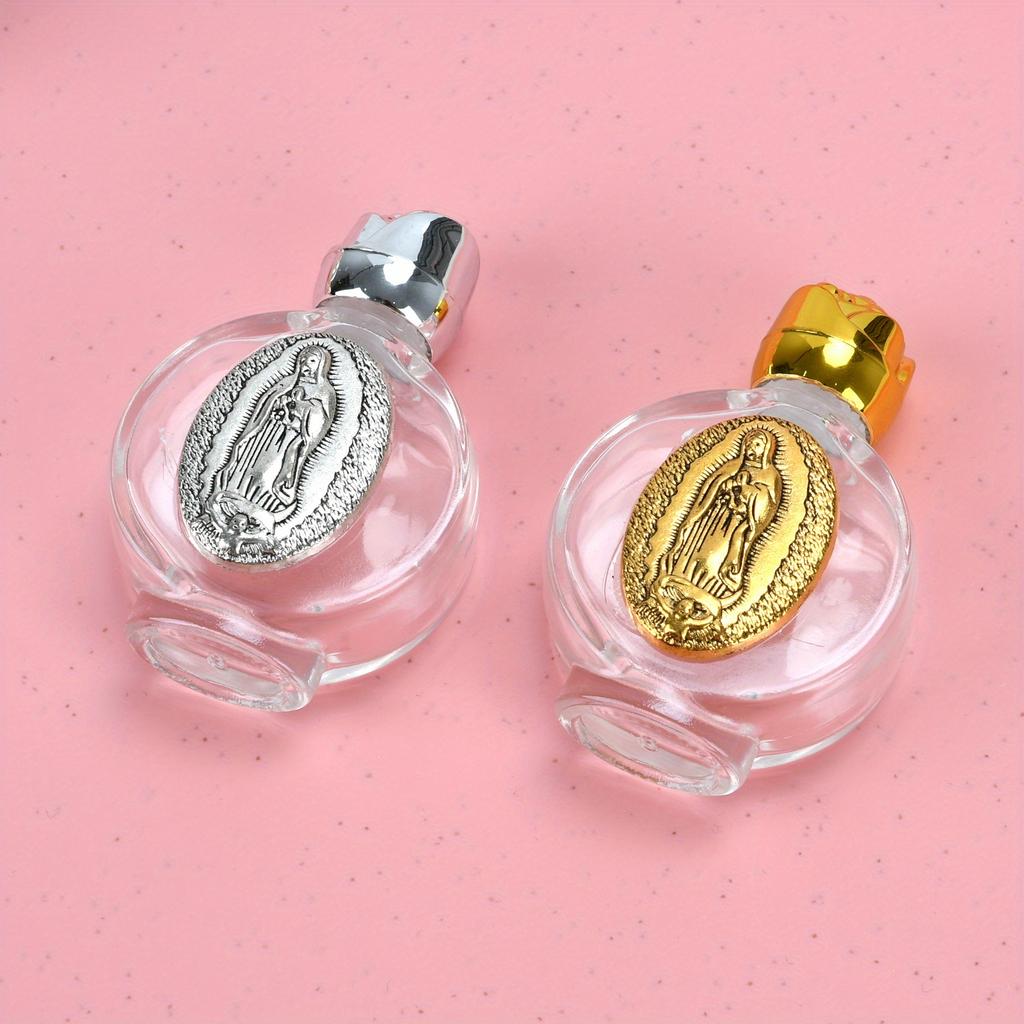1Pc Holy Water Our Lady of Guadalupe Bottle Religious Cross Bottle Christian Virgin Sculpture Bottle Holy Water Bottle