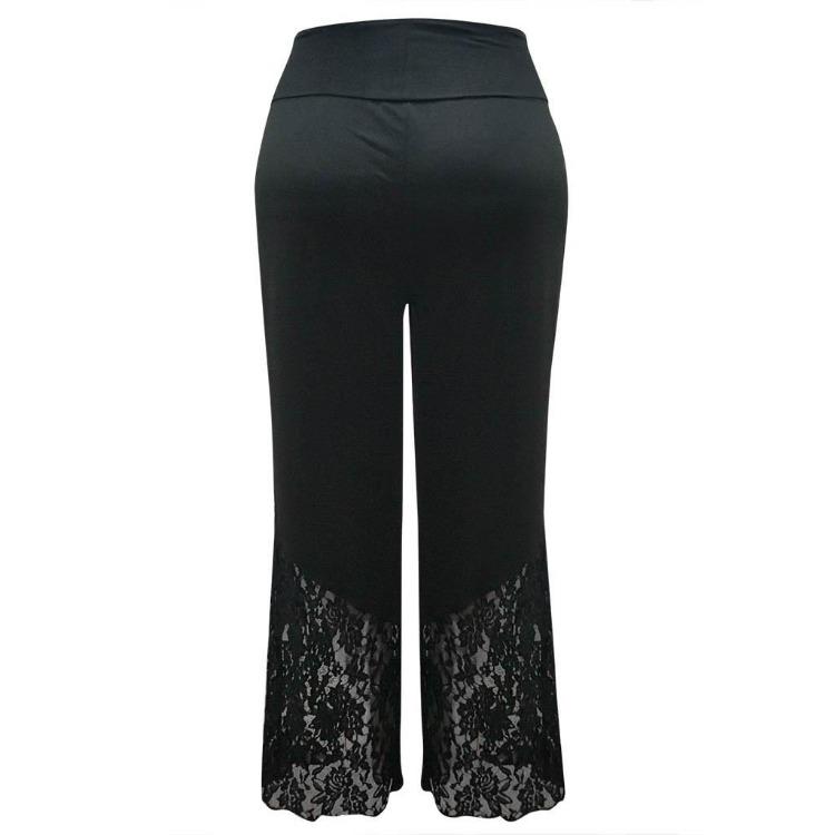 Women Plus Size Loose Wide Leg Lace Sports Leggings Pants