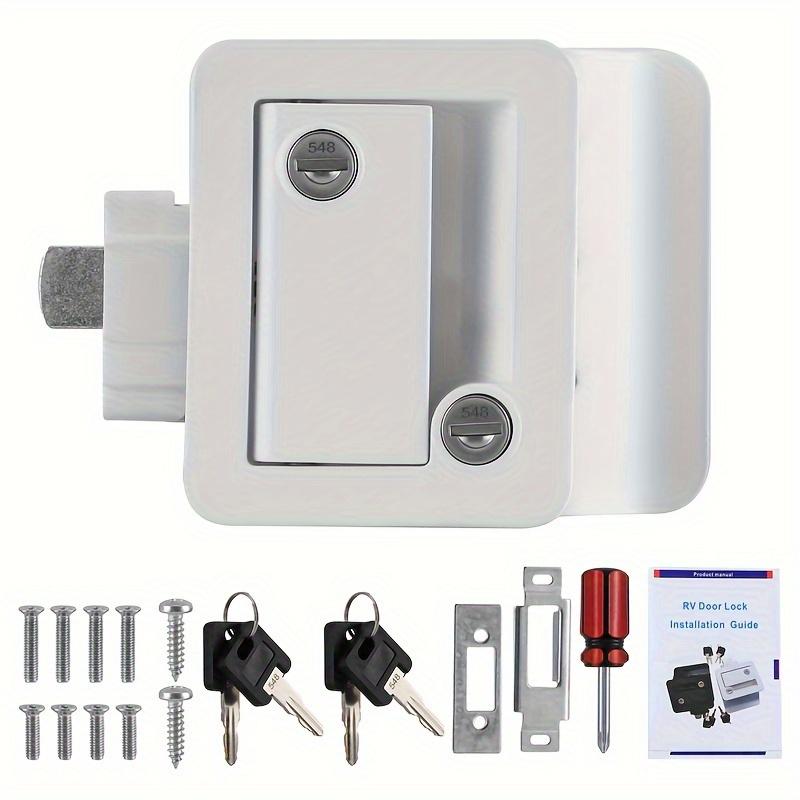 RV Entrance Door Lock Upgraded Black and White RV Door Lock Double Opening Safe and Practical RV Door Lock Easy To Install
